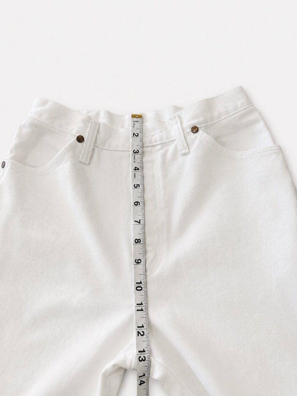 Vintage 70s Wrangler White Straight Leg Jeans 28x29 - Picture 8 of 11